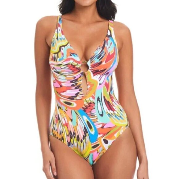 Bleu Rod Beattie Cross Back Keyhole One-Piece 8 Swimsuit - Picture 8 of 10